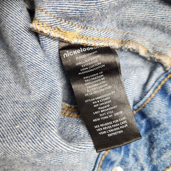 Members Only X Nickelodeon Trucker Denim Jacket 90’s Mens Size Small Blue Jeans - Picture 7 of 12